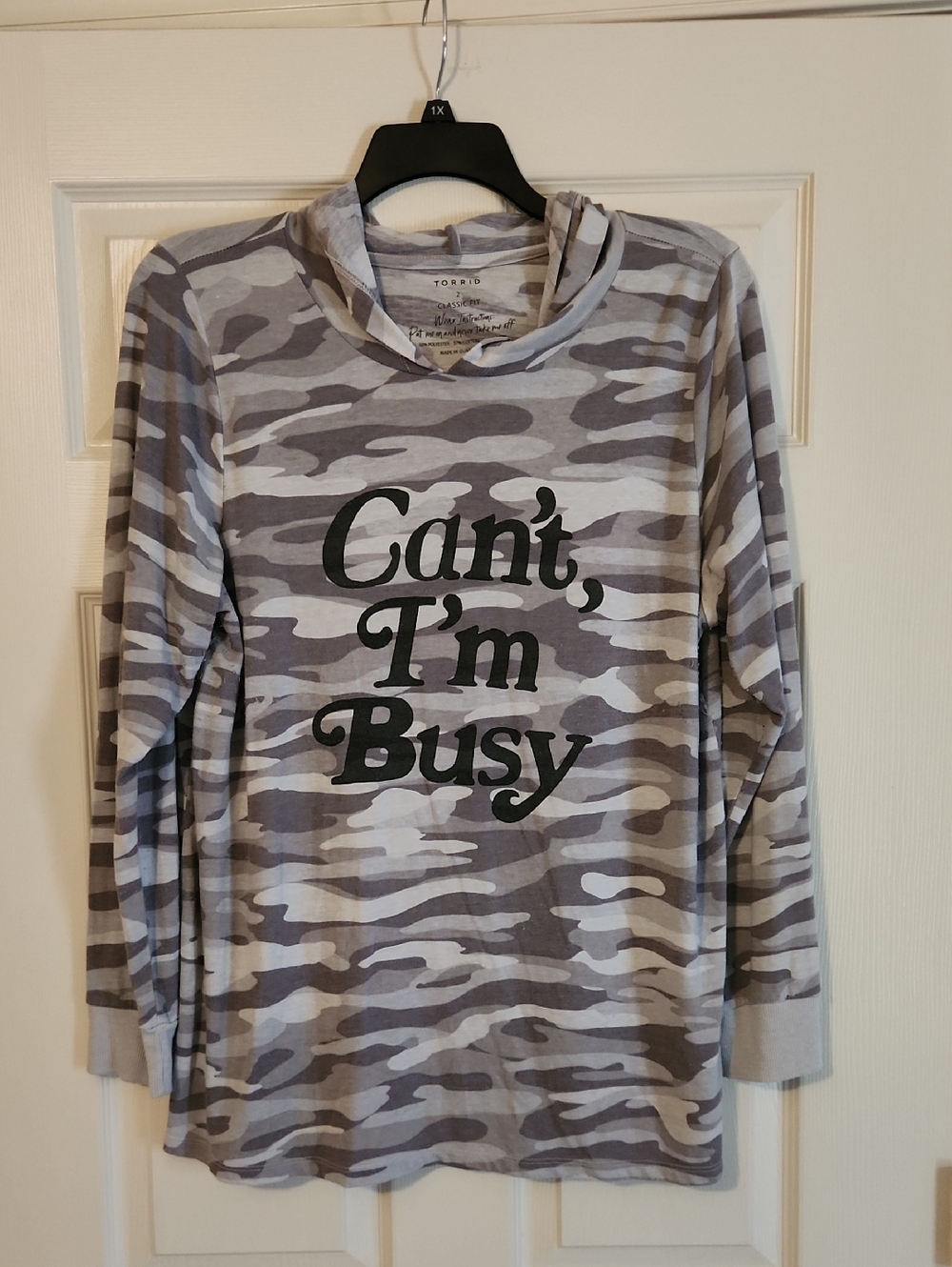 Torrid Gray and White Camo Graphic Tee Size 2
